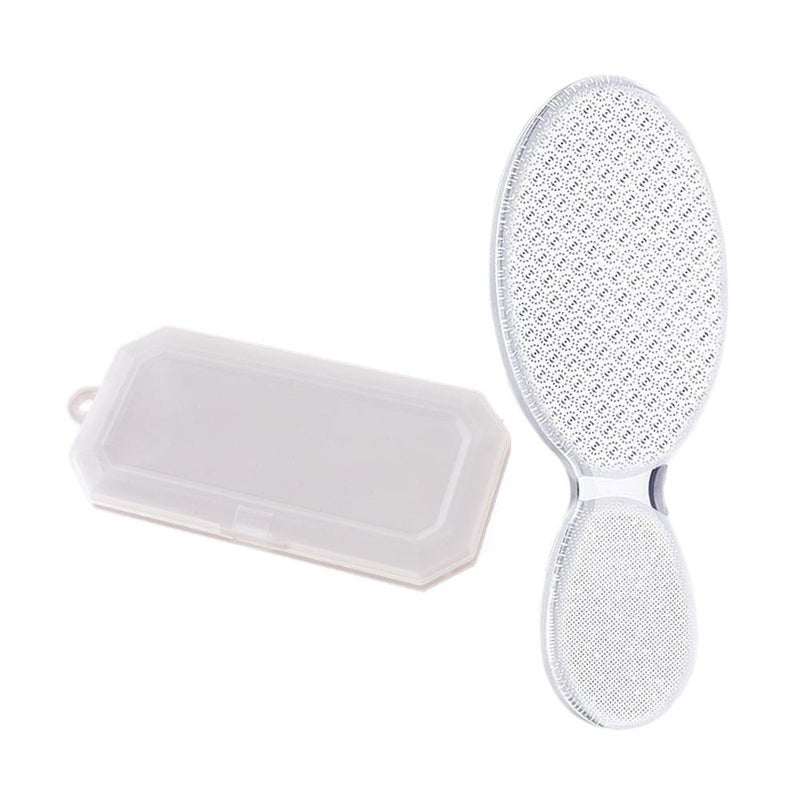 Figure-eight shaped nano white glass double-headed foot file for removing dead skin on hands and feet; multi-functional dead skin file.